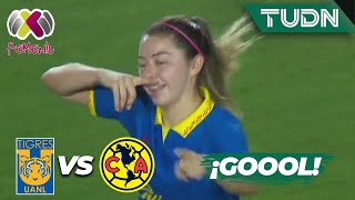 ¡Con cariño a su ex Gol de Katykiller  Tigres 11 América  Liga Mx Femenil  CL2024 J14  TUDN [upl. by Ellehsram332]