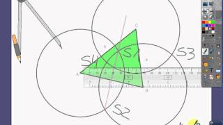 Konstruktion des Umkreismittelpunkts eines Dreiecks mit Zirkel und Lineal [upl. by Alyac]