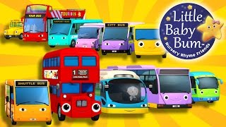 Bus Song  Ten Little Buses  Nursery Rhymes for Babies by LittleBabyBum  ABCs and 123s [upl. by Htide]