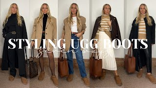 7 WAYS TO WEAR ULTRA MINI UGG BOOTS  PETITESIDEOFSTYLE [upl. by Esdnil696]