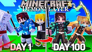 We Survived 100 Days In Demon Slayer Minecraft  Duo Demon Slayer Minecraft 100 Days [upl. by Carbo]