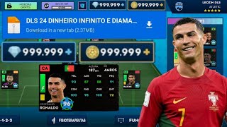 SAIU DLS 24 DINHEIRO INFINITO E JOGADORES FULL CARTA PRETA ATUALIZADO SEM BUGS [upl. by Olag192]