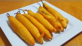 Mirchi Bajji  Perfect Indian Snack Recipe  Mirchi Bonda  Hot amp Spicy Mirchi Bajji [upl. by Aicela]