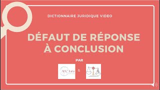 DÉFAUT DE RÉPONSE À CONCLUSION 🔤 [upl. by Donough]