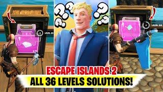 Fortnite ESCAPE ISLANDS 2 Solutions Mastiff Julien Map  ESCAPE ISLANDS 2 All 36 Levels Solutions [upl. by Pevzner974]