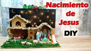 Cómo Hacer un belén o un pesebre y el nacimiento de Jesús Con cartón reciclado [upl. by Asiulairam904]