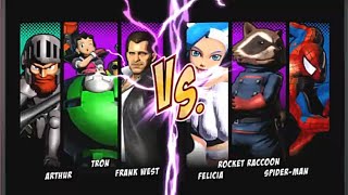 ULTIMATE MARVEL VS CAPCOM 3 Arthur Tron amp Frank vs Felicia Rocket Raccoon amp SpiderMan RQ [upl. by Dayle]