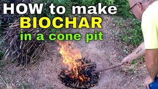 EASIEST WAY How To Make BIOCHAR In A Cone Pit [upl. by Tniassuot]