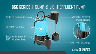 BSC Series Sump amp Light Effluent Pump Overview [upl. by Nyrmak]