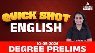 Degree Prelims 2024  Degree Prelims Question and Answer  English Revision [upl. by Ettennek]