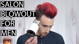 Silky Smooth Salon Blowout for Men  Blow Drying Tutorial [upl. by Milinda]