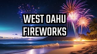 4k WEST OAHU Hawaii Fireworks Display New Years Day 2024  Unedited [upl. by Petulah]