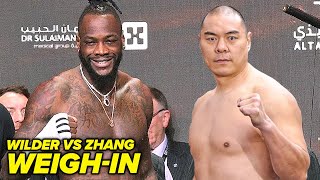 Deontay Wilder vs Zhilei Zhang • Full Weigh In amp Face Off Video • Wilder vs Zhang  DAZN Boxing [upl. by Roydd]