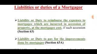 Liabilities or Duties of a Mortgagor [upl. by Juxon]