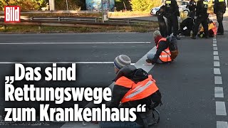 KlimaKleber blockieren wieder Autobahnen KlimaAktivisten „gefährden Leben“  Berlin [upl. by Nickelsen]