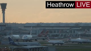 🔴London Heathrow Airport Live Crosswind Landings Emirates Dubai A380 British Airways A350 [upl. by Tihom810]