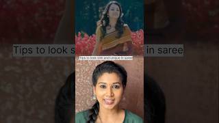 Tips to look slim and unique in saree fashiontips sareestyle dress fashion style [upl. by Savory]