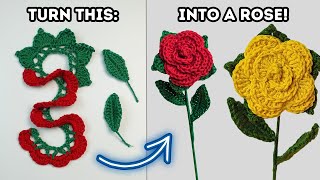 Crochet Rose Easy Tutorial  Crochet Flower Bouquet 🌹  crochetrose [upl. by Leban608]