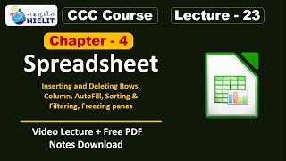 CCC Chapter 4 Spreadsheet  LibreOffice Calc for CCC Exam  CCC Online Class  CCC Lecture  23 [upl. by Main]