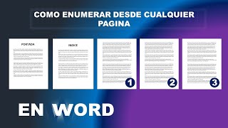 como ENUMERAR hojas DESDE CUALQUIER PAGINA en WORD aprende a enumerar DESDE cualquier PAGINA [upl. by Iuqcaj345]