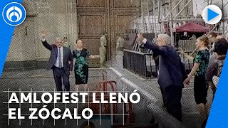 AMLO sale de Palacio Nacional junto a su esposa Beatriz Gutiérrez Müller [upl. by Dygert]