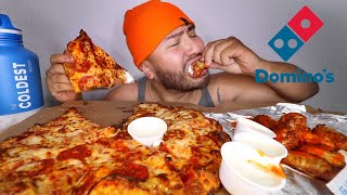 Dominos Pizza 🍕  Hot Wings Mukbang • Eating Show [upl. by Amoritta]