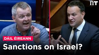 When will you impose sanctions on Israel  Leo Varadkar challenged on approach to Israel  Hamas [upl. by Yonita]