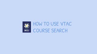 How to use VTAC CourseSearch [upl. by Rolfston]