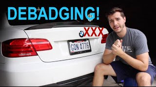 How To DEBADGE Your Car Debadging My BMW 335i [upl. by Lateehs75]