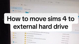 How to move the sims 4 to external hard drive [upl. by Loos]