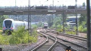 20090711 Busy Upplands Vasby Station  3 trains in 51 seconds [upl. by Elletnuahs953]