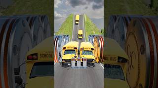 Multiple School Buses vs Hydraulic Crush  BeamNGDrive [upl. by Igiul]