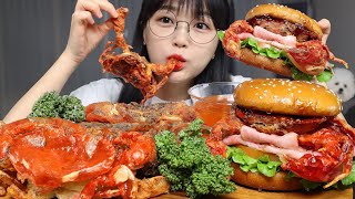 햄버거에 게가 통째로🦀소프트쉘크랩버거 먹방🍔SOFT SHELL CRAB BURGER MUKBANG ASMR [upl. by Karee]