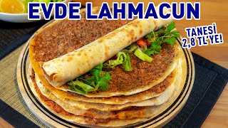 Evde Çıtır Lahmacun Tarifi  Tavada Fırınsız Lahmacun Nasıl Yapılır [upl. by Jarad]