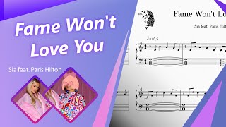 Piano Cover Fame Wont Love You feat Paris Hilton  Sia [upl. by Neehsas972]