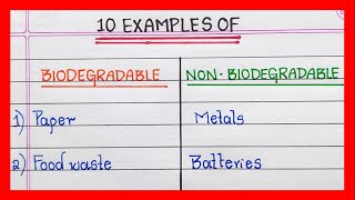 Biodegradable and Non biodegradable things  10 Examples  Biodegradable and non biodegradable waste [upl. by Gnanmos]