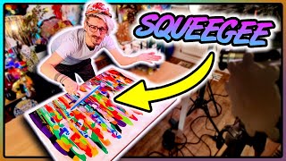 Lets Try Squeegee Painting  How To Paint With A Squeegee [upl. by Afatsom]