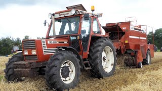 Fiat 9090 DT Baling w Hesston 4700 Baler  Pure Sound [upl. by Wakeen]