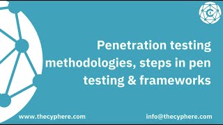 Penetration testing methodologies  steps in pen testing amp frameworks [upl. by Davie]