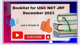 Booklist for UGC NET JRF December 2023 🎯💯 [upl. by Calandria]