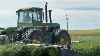 Cutting Hay with John Deere 8640 amp 8650 [upl. by Merchant]