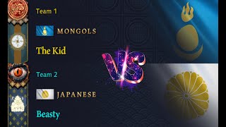 AoE4 Mongols vs Japanese Valdemar vs Beasty [upl. by Esertal]