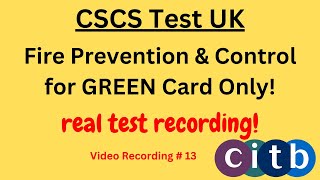 CSCS Card UK  CSCS Test 2024  CSCS Test for Green Card  cscscard  13 fireprevention control [upl. by Haiel]