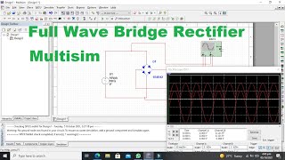 full wave bridge rectifier in multisim  simulation of bridge rectifier in multisim [upl. by Asiela]