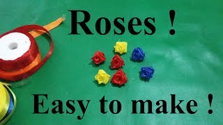 How to Make a smalltiny Rose flower from satin Ribbon Easily at Home  DIY Handmade [upl. by Ahsinom]