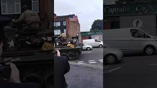 Tank leaving Kidderminster Station for a quick run 1940s Weekend [upl. by Nnyrat]