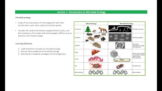 Lecture 1 Introduction to Microbial Ecology [upl. by Prudence]