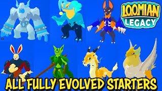 I Got All FULLY EVOLVED Starters in Loomian Legacy Roblox  Level 34 Moves Stats amp Looks [upl. by Whorton]