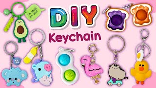 12 DIY KEYCHAIN IDEAS  How To Make Cute Key Chains  Donut Notebook Keychains and more [upl. by Ciri]