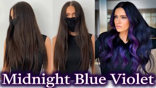 Midnight Blue Violet Black Hair Tutorial [upl. by Norga]